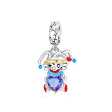 Silver Plated Charm Clown Doll Purple Love Zirconia Black Bear Cross Black Series Charm Bead Is Suitable For Diy Female Bracelet Pendants - Silver - View 19