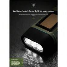 Solar Hand Cranked Flashlight Multifunctional Camping Power Supply Emergency LED Emergency Light Outdoor Lighting