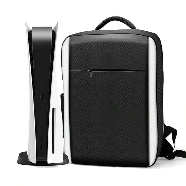 Playstation 5 Storage Bag, Game Controller Accessory Backpack For For PS-5, Shockproof Dustproof Waterproof Travel Bag Outdoor Backpack With Adjustable Shoulder Strap, Black