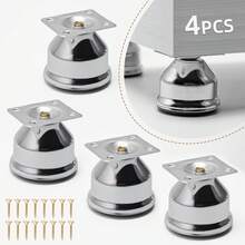 4pcs Polished Metal Furniture Legs - Ideal For Sofas, Cabinets & DIY Projects, Hardware Replacement