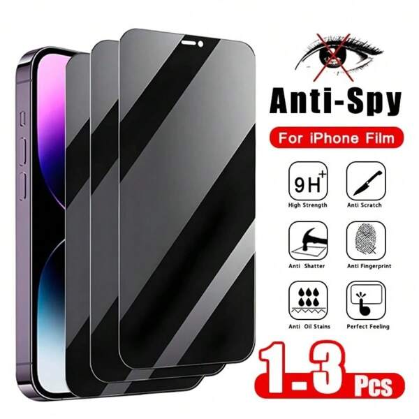 1-3PCS Anti-Spy Privacy Tempered Glass For Realme C67 C55 C53 C35 C33 C30S C21Y C25Y C25S C20 C21 C25 C17 C15 C12 C11 9 9i 8 8i 7 7i 6i 5 5i Pro Note 50 C51 C65 C63 Full Cover Anti Spy Privacy Tempered Glass Screen Gift For Birthday, Family, Friends Phone Screen Protector, Phone Accessories