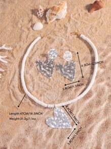 Set de 2 piezas de collar y aretes de estilo bohemio de playa con conchas y estrellas de mar que cambian de color con los rayos UV, joyas de playa que cambian de color sensibles a los rayos UV