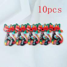 Set de 5 piezas/10 piezas Colgante de gato elegante de aleación, en múltiples colores, adecuado para la fabricación de joyas, decoración de collares, manualidades DIY, llaveros
