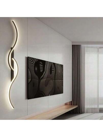 1pc LED Rechargeable Wand Light, Remote Control Dimming, Easy Installation Semi Flush Mount Hardware, Ambient Lighting 60/80cm Aluminum, 5V2A 4000mAh Bedroom Kitchen Corridor Staircase Villa Restaurant Verlichting Fixture view 5