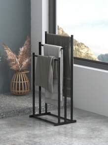 1pc 3-Layer Independent Towel Rack, Easy To Install, Space Saving, Suitable For Storing Towels, Towels, Blankets By The Bathroom Or Bathtub, And Can Also Be Used As A Drying Rack, Bathroom Storage Rack, And Storage Rack