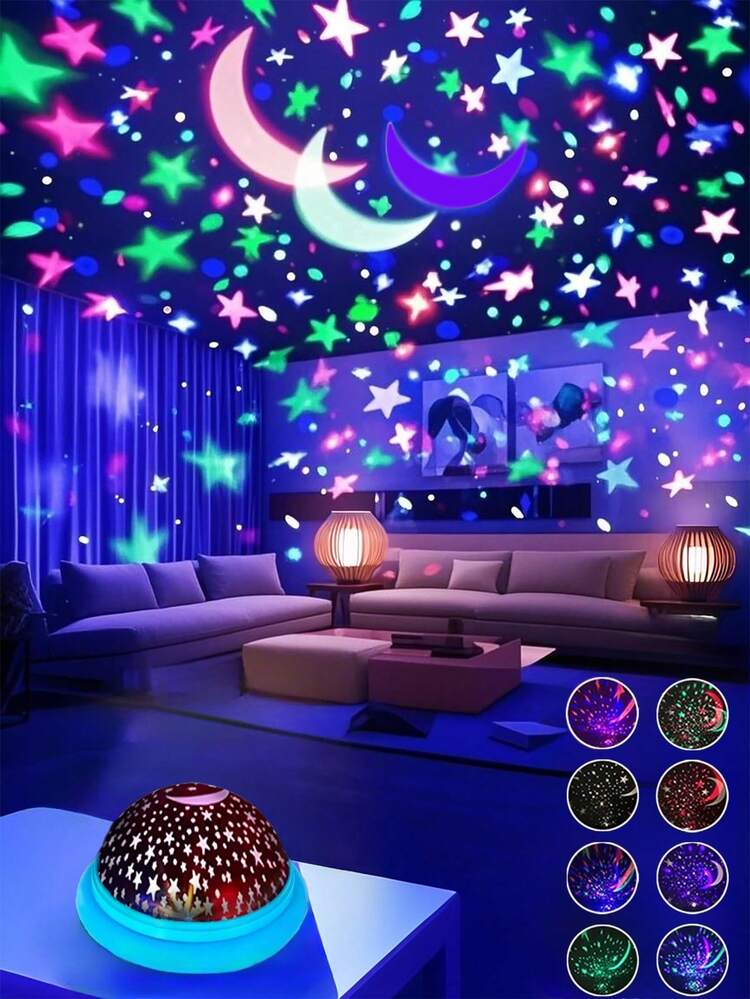 1個 LEDスター UFO ナイトライト、睡眠投影ランプ、7色の間接照明