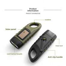 Solar Hand Cranked Flashlight Multifunctional Camping Power Supply Emergency LED Emergency Light Outdoor Lighting