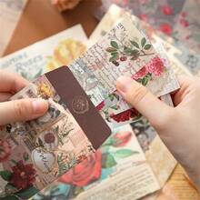 Natural Memory Warm Gift Box Stationery Set, Includes Nature Plant Floral Decoration Material Stickers Tapes, High-Quality Notebook, Planner Gift Box