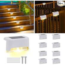 4pcs/8pcs/12pcs/16PC Solar Outdoor Step Lights, Solar Fence Lights, Outdoor Patio Lights, Solar Deck Lights, Solar In-Ground Lights, Solar Fence And Stair Lighting, Suitable For Fences, Steps, Courtyards, Decks, Backyards, And Paths.