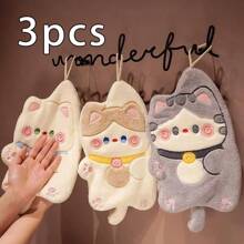 6pcs Hanging Super Absorbent Hand Towels - Kitchen Bathroom Hand Towels - Wipe Table - Wipe Computer - Wipe Cups - Suitable For Home