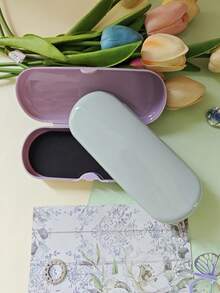 1个纯色塑料太阳镜盒，防水韩版眼镜框，可爱糖果色眼镜盒，性别揭晓派对、生日、婚礼、聚会的完美礼物，也是送给同事、朋友和家人的理想之选，返校必备品