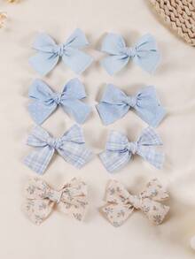 8pcs Bow Hairclips Set, Full Head Coverage, Skin-Friendly, Suitable For Daily Wear, Party, Travel - Multicolor - View 15
