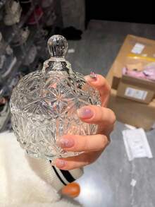 Tarro de almacenamiento con diseño de corona de cristal y estrella completa, tarro de caramelos/frutas secas para la sala de estar, tarro grande de azúcar para la cocina, joyero para regalo festivo, tarro de almacenamiento avanzado y colorido, material que inspira confianza para su uso.