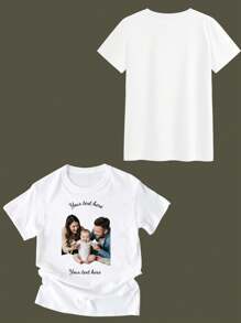 Customized Plus Size Women's Clothing, Customize Photos Of Friends/Couples/Pets/Sisters/Selfie/Family, Customize Text/Blessings/Names, Size 2XL 3XL 4XL 5XL, Customize Plus Size T-Shirts, Customize Plus Size Shirts, Surprise Gift, Birthday Gift, Wedding Gift, Mother's Day Gift, Plus Size Casual Round Neck Short Sleeve T-Shirt, Casual Sports T-Shirt, Group Uniform Customization, Best Friend Gift, Anniversary Gift, Valentine's Gift, Gift For Her, Ladies Tops, Music Festival Outfit, Party Gift