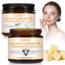 60g Natural Shea Butter & Castor Oil Nourishing Moisturizer, Highly Moisturizing, Plumping, Reduces Puffiness & Fine Lines, Suitable For All Skin Types - White - View 8