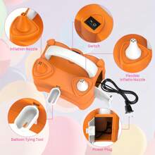 Bomba eléctrica portátil de 220V-240V 400W, adecuada para inflar globos de fiesta, color verde