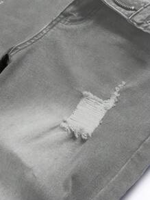 Jeans Skinny Casual Masculino Fashionable Desgastado e Lavado