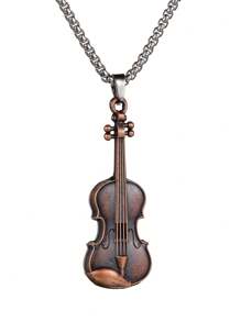 1 Pc Guitar Violoncello Pendant Necklace For Men Boys Vintage Collars Chokers Music Punk Jewelry Gifts