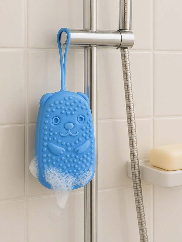 Esponja de Banho Silicone Porta Sabonete