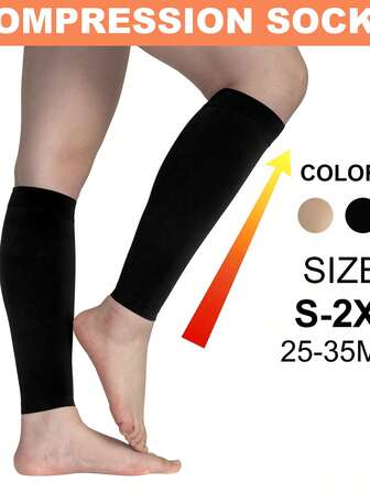 1 Pair Black Plus Size Compression Socks, 20-30mmHg Knee High Pressure Socks, Comfortable Fabric, Suitable For Men And Women, Breathable Skin-Colored Open Toe Opaque No Toe Socks, Men's Sports Socks, Leg And Knee Support, Suitable For Basketball, Football, Running, Driving, Hiking, Sports, Gift For Parents, Friends, Fall