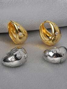 1 件复古镀金镂空四叶花耳环，精致百搭奢华小众设计耳环 - 花紋耳環 - 查看 7