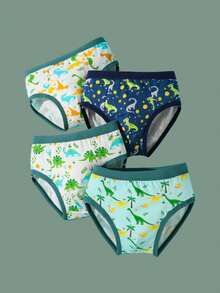 Young Boy 8 Pieces Of Cartoon Astronaut Dinosaur Printed Boy Triangle Underwear Four Seasons, Comfortable And Soft Big Boy Boy Multi-Color Underwear Without