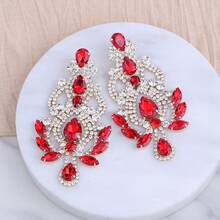 ACEHLN 一对手工铜合金爪链水钻装饰奢华婚礼耳环，北美风格 - Style 1 - 查看 15