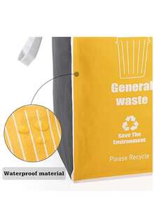 3 sacos de lixo recicláveis para cozinha, cestos de armazenamento para triagem de resíduos domésticos, recipientes divisores à prova d'água - amarelo, azul, verde