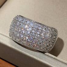 1 Stück Damen Mode Ring, luxuriöser funkelnder Zirkonia eingelegter Legierungsring, geeignet für Valentinstag, Urlaub, Pendeln, Dates, Partys, Hochzeiten, Verlobungen, geeignet als Geschenk für Ehefrau, Freundin, Mutter zum Geburtstag, Jahrestag, Neujahr, für alle Jahreszeiten
