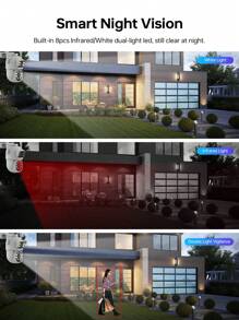 1pc 2MP+2MP Dual Len Wireless Outdoor Security Camera,Smart PTZ Home Surveillance Cameras With 2.4/5Ghz Wifi,Indoor CCTV IP Cameras,Auto Tracking,Alarm And Color Night Vision, Pan Tilt Rotation, Video Network Camera System Supports Two-Way Audio