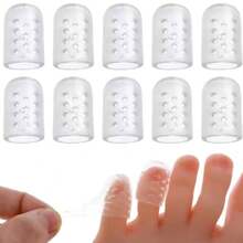 Shmian 10Pcs/20pcs Transparent Breathable Silicone Toe Protectors Prevent Blisters, Calluses And Corn, Comfortable With High Elasticity