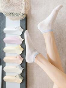1/5/10/20 Pairs Women's Thin Seamless Odor Control Non-Slip Short Socks, Versatile Japanese Style - Multicolor - View 16