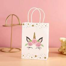 15pcs/Unicorn Rainbow Pony Cartoon Packaging Bag Cartoon Kraft Paper Cute Handheld Gift Bag