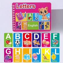 Lachilly Kit de aprendizaje de 14 páginas con tarjetas didácticas de letras y números para niños en edad preescolar, tarjetas de práctica cognitiva reutilizables, tarjetas de aprendizaje interactivas Montessori, suministros para el aula y la educación en el hogar (regalo para maestros y padres) - Multicolor - Ver 11