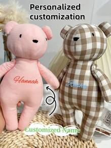 1 قطعة دمية الدب الكيوت القابلة للتخصيص، طباعة نقل الحرارة، طباعة حرف قابلة للتخصيص، دمية الدب الكيوت، هدية ذات معنى قابلة للتخصيص، متوفرة ب- 3 ألوان: وردي، أزرق، مربع، تصميم أنيق وبسيط للأطفال، مناسبة لعيد الشكر، عيد الميلاد، عيد الحب، عيد المعلم، عيد الأم، عيد الطفل، هدية مثالية لعيد الميلاد، الحفلات، الذكرى السنوية، مناسبة للصديقة، العائلة، الأصدقاء، الصديقة، الصديق، الأطفال