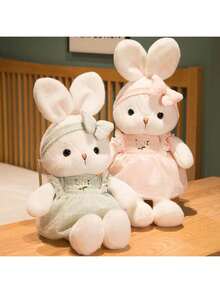 1 件 40 厘米/15.8 英寸可爱兔子毛绒娃娃穿裙子、睡枕、白兔公主舒适毛绒动物、生日情人节圣诞礼物 - 彩色 - 查看 4