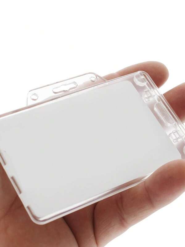 1 peça capa de plástico transparente horizontal para cartão de identificação, minimalista, para uso diário, em ABS, com plástico rígido, essencial para armazenamento de cartões no peito
