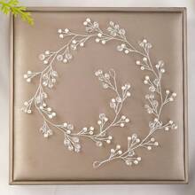 1pc Plant Elegant Glass Headband, Bridal Wedding Hair Accessory, Suitable For All Seasons
