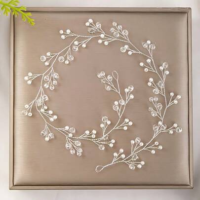 1 pieza Diadema de hierro con diseño floral elegante, accesorio para el cabello de novia y boda, adecuado para todas las estaciones