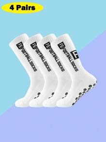 4/10 pares de calcetines de fútbol para hombre con almohadillas antideslizantes y agarre para baloncesto y deportes