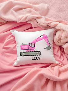 定制儿童挖掘机枕套 - 双面印花，个性化照片/文字/姓名，装饰性抱枕套，个性化靠垫套，理想的儿童礼物和生日礼物 - 彩色 - 查看 10
