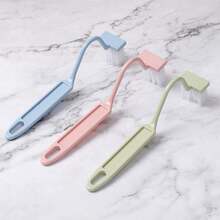 1pc V-Shaped Toilet Brush, Small Toilet Brush, Plastic Toilet Cleaning Brush With Curved Design, Suitable For Cleaning Bathroom And Toilet, Convenient For Deep Cleaning Toilet, Cleaning Corners And Crevices, Bathroom Cleaning Tool - Multicolor - View 9
