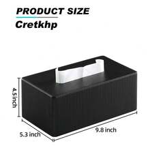 带磁性闭合的 PU 皮革纸巾盒盖，现代矩形纸巾盒架装饰收纳架，适用于浴室梳妆台面、床头柜卧室办公桌 - 彩色 - 查看 4