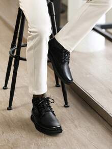 Giày thể thao Chukka cổ trung cho nam Giày bốt buộc dây Giày công sở thường ngày cho ngày lễ tình nhân - màu đen - Xem 2