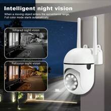 3MP Super HD 2.4G WiFi Smart IP Camera, Indoor & Outdoor Wireless Security Camera With 355° Pan-Tilt, USB Powered, Supports 5X Digital Zoom, Color Night Vision, Two-Way Audio, Human Detection And Auto Alarm