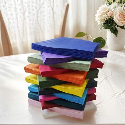 20/100 片 5 英寸 * 5 英寸小尺寸一次性餐巾纸双层彩色纸餐巾适用于鸡尾酒生日、婚礼、派对、装饰