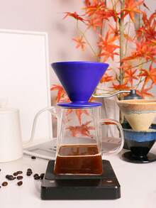 1 件大号可重复使用陶瓷手冲咖啡过滤器、无纸滴滤咖啡漏斗、陶瓷咖啡分享壶滴滤器 Back To School