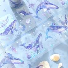 Ocean Heart PET Tape - High Quality Ocean Life Design, Lively Marine Life, Coral Reef And Bubbles, Suitable For DIY Journal, Scrapbooking And Crafting, 1 Roll, Decorative Accessories | Imaginative Design | Colorful Rolls, Underwater Decor