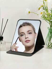 1PC Foldable Makeup Mirror, Dressing Table Makeup Mirror, Convenient Storage And Space Saving, Suitable For Bathroom, Student Dormitories, Dressing Table Bathroom Accessories Home Bathroom Decor Fall Decor Makeup Organizer Back To School
