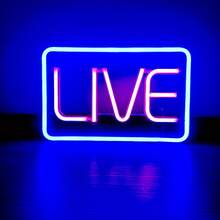 Neonlicht, Musik Neon Schild, Buchstaben Neon Lampe, Neonlicht, Bar Schild, beleuchtete Schilder, geeignet für Bierbar, Musikstudio, Schlafzimmerwand Dekoration, Party, Club (blau und rosa)